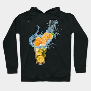 orange blended drink with mint leaves Hoodie